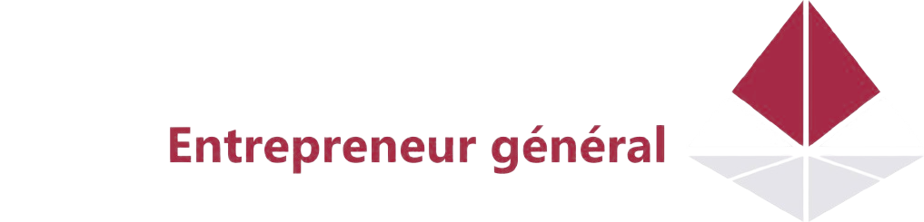 Un logo pour entrepreneur général avec un losange rouge sur fond blanc