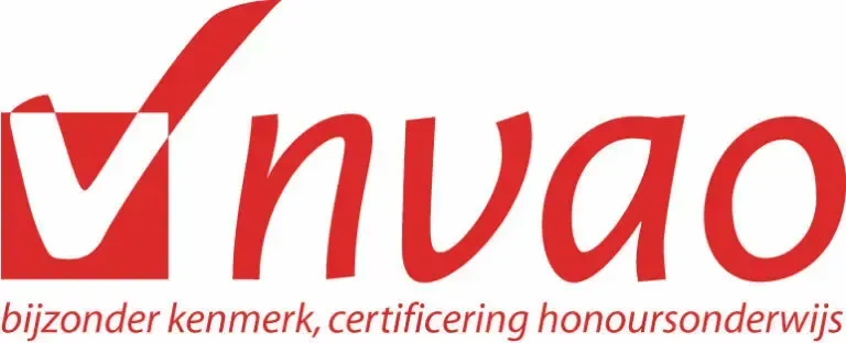 A red and white logo for vnvao bijzonder kenmerk