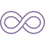 A light purple infinity symbol on a white background.