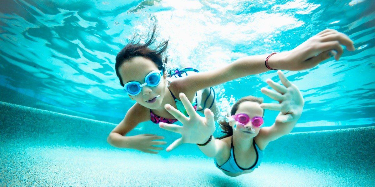 Kids swimming at the pool