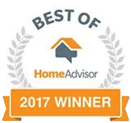 A badge that says best of home advisor 2017 winner