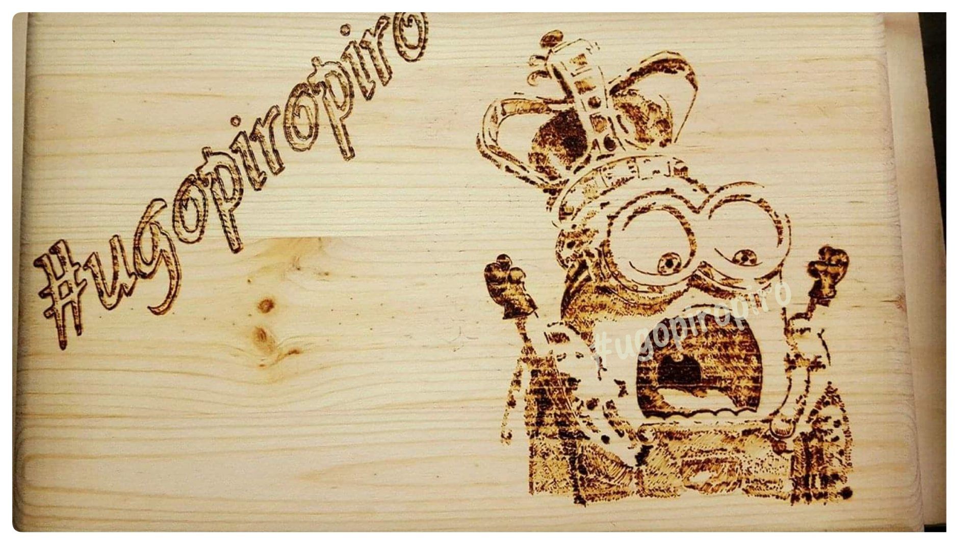 pirografia su scatola in abete (cm 30x20) pirografia su scatola in abete