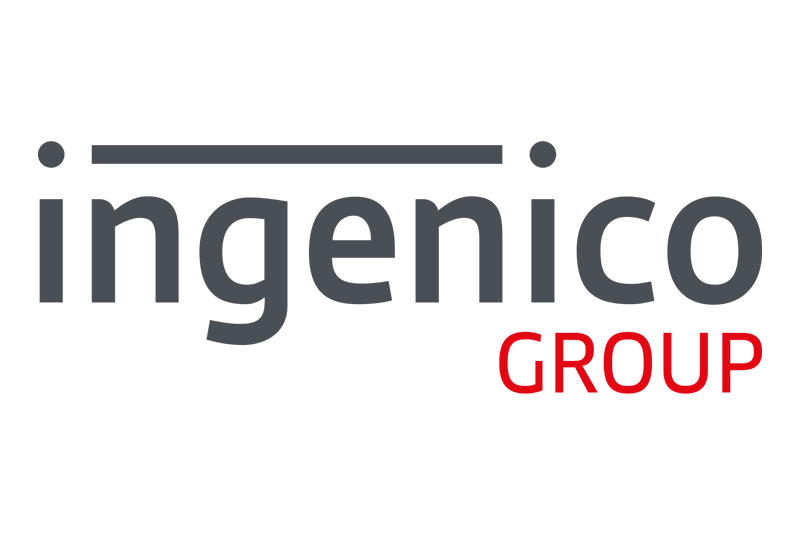 a logo for ingenico group is shown on a white background