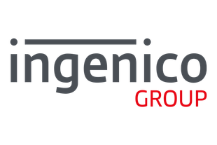 a logo for ingenico group is shown on a white background