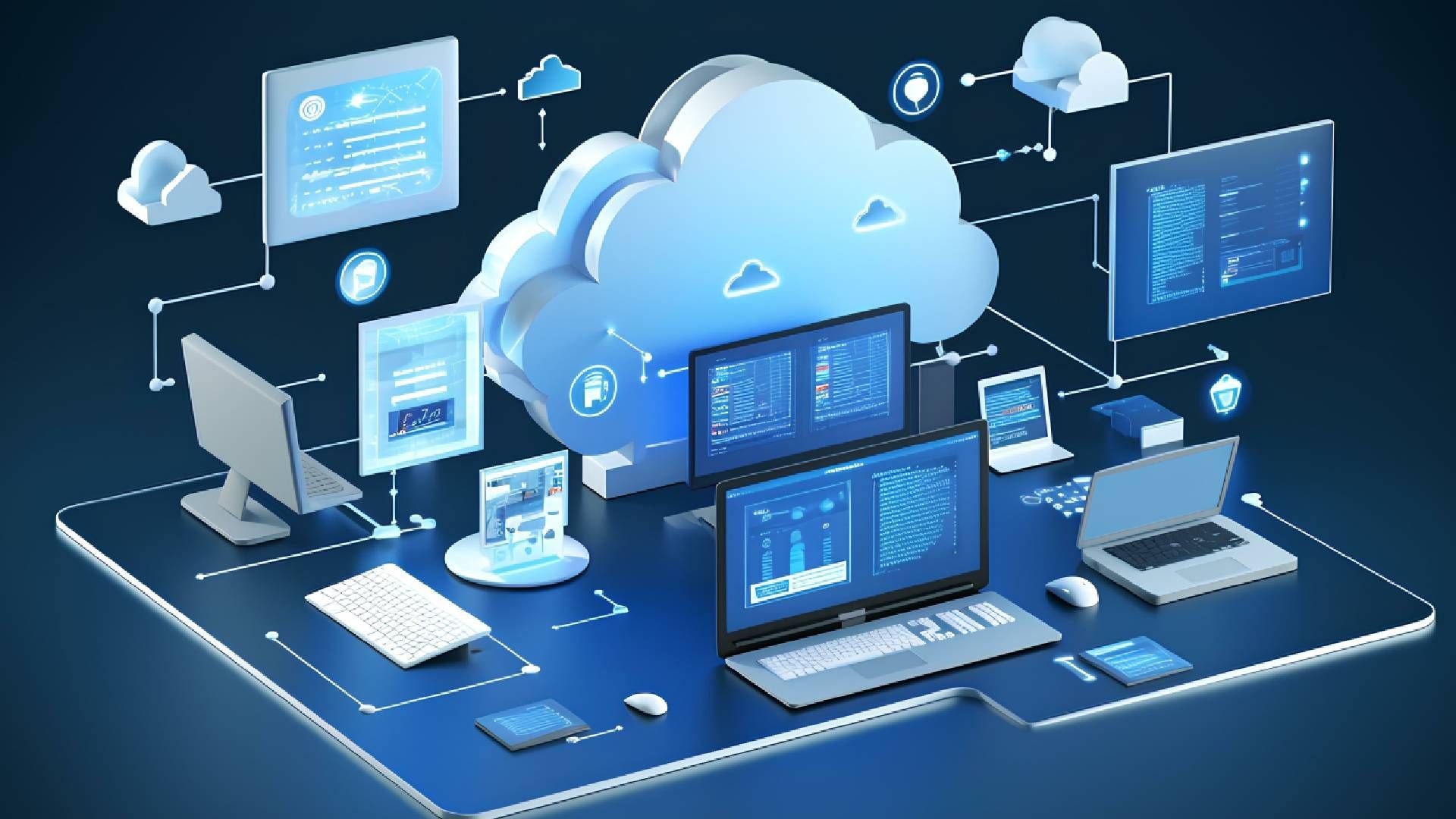 A depiction of managed IT assessment, the cloud, and multiple web resources near Louisville, KY