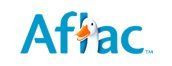 The Aflac logo, featuring the company name in blue text with a white duck with an orange beak replacing the letter 'l'.