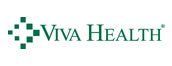 Logo for Viva Health, featuring the company name in dark green text next to a diamond-shaped icon of green squares.