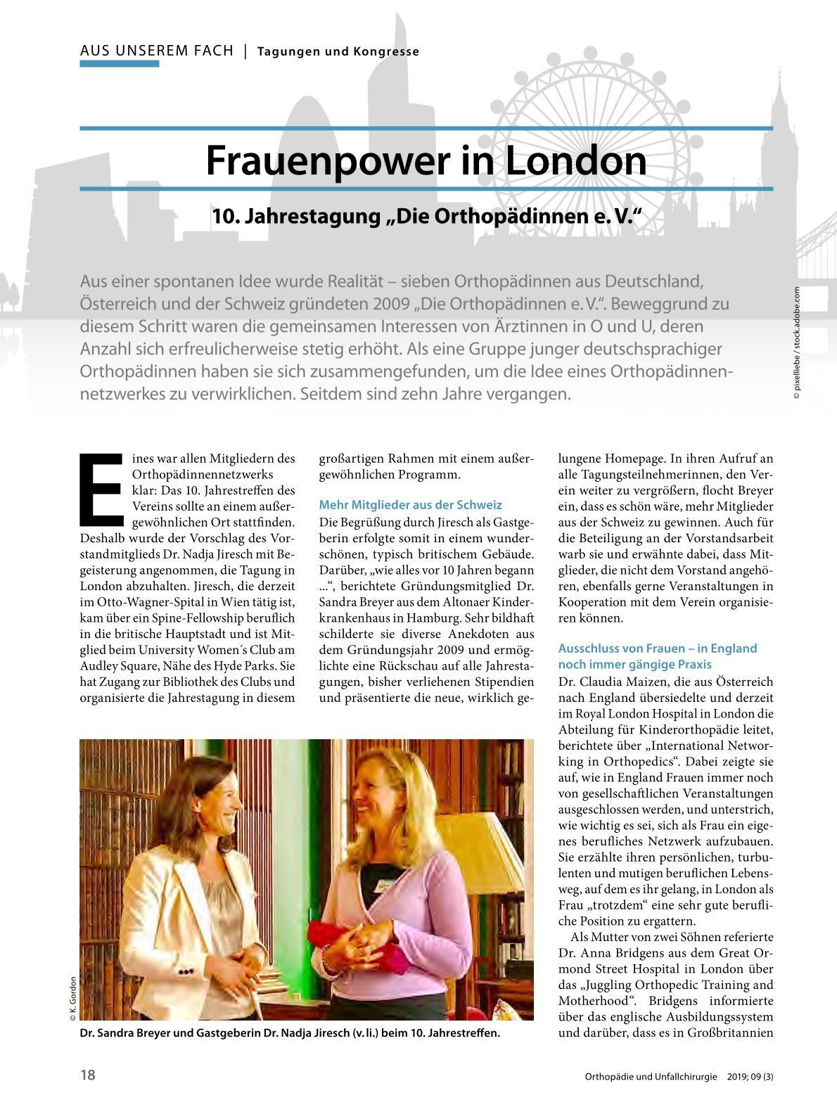 Orthopädie Netzwerk Treffen London - Wirbeläulenspezialistin - Skoliose Expertin - Dr. Nadja Jiresch -  1010 Wien