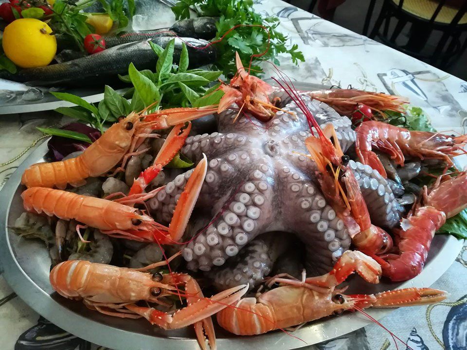 polpo e scampi