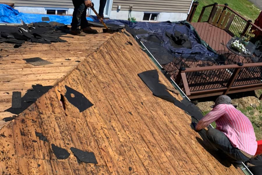 Emergency roof repair after storm damage