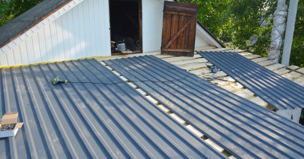 installing metal roofing on a shed