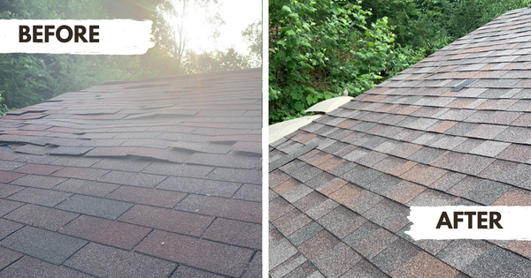 roof replacement before and after