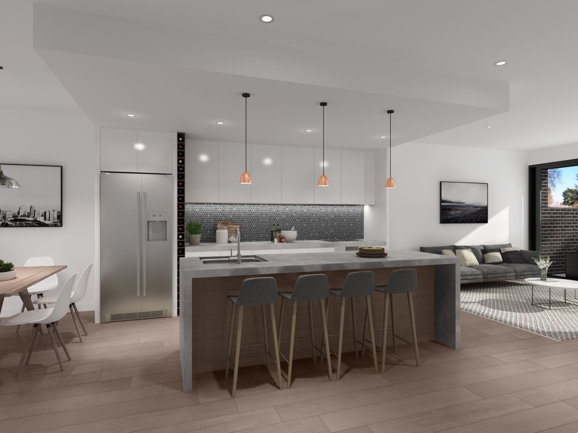 Renovate Kitchen With Grey Mosaic Tile — Hunter Valley Tile Mart in Rutherford, NSW