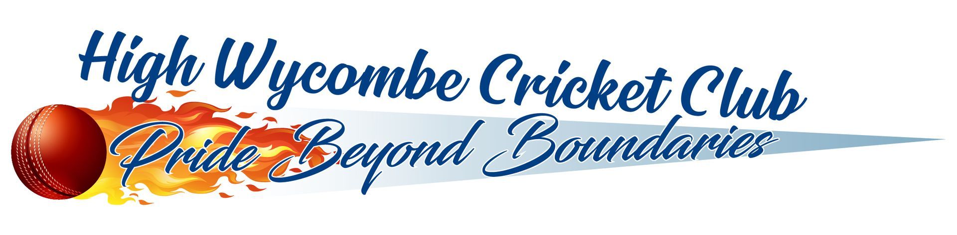 High Wycombe Cricket Club logo with red cricket ball and orange-blue swoosh, “Pride Beyond Boundaries” text