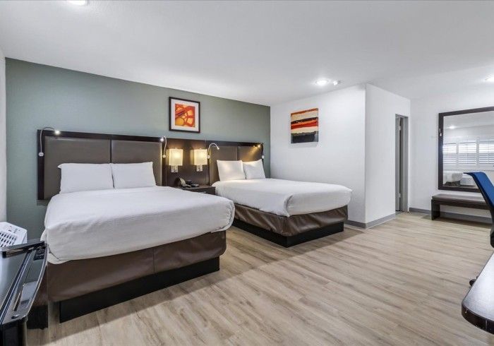 Bedroom with a white bed