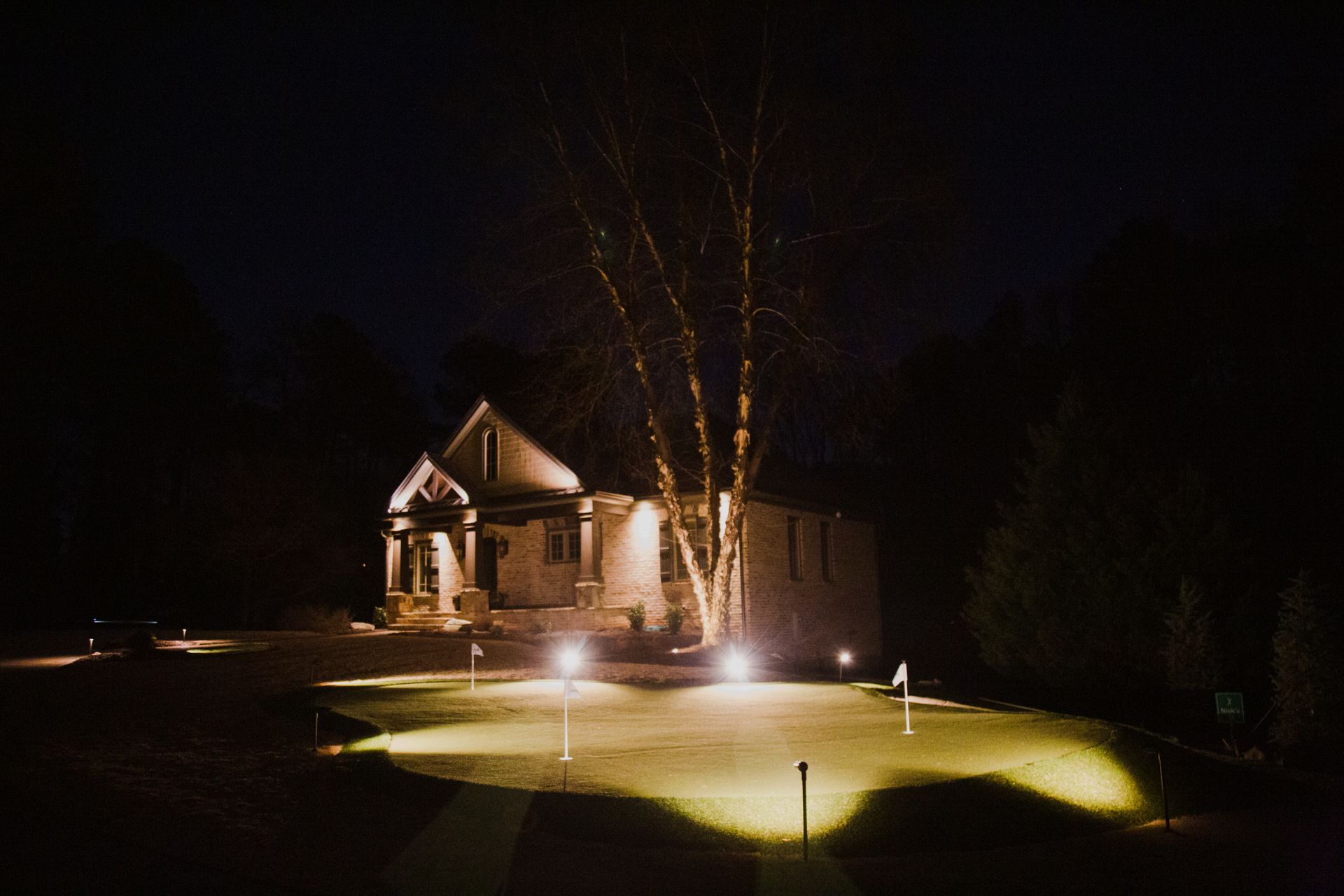 Lighting install for home and personal putting green