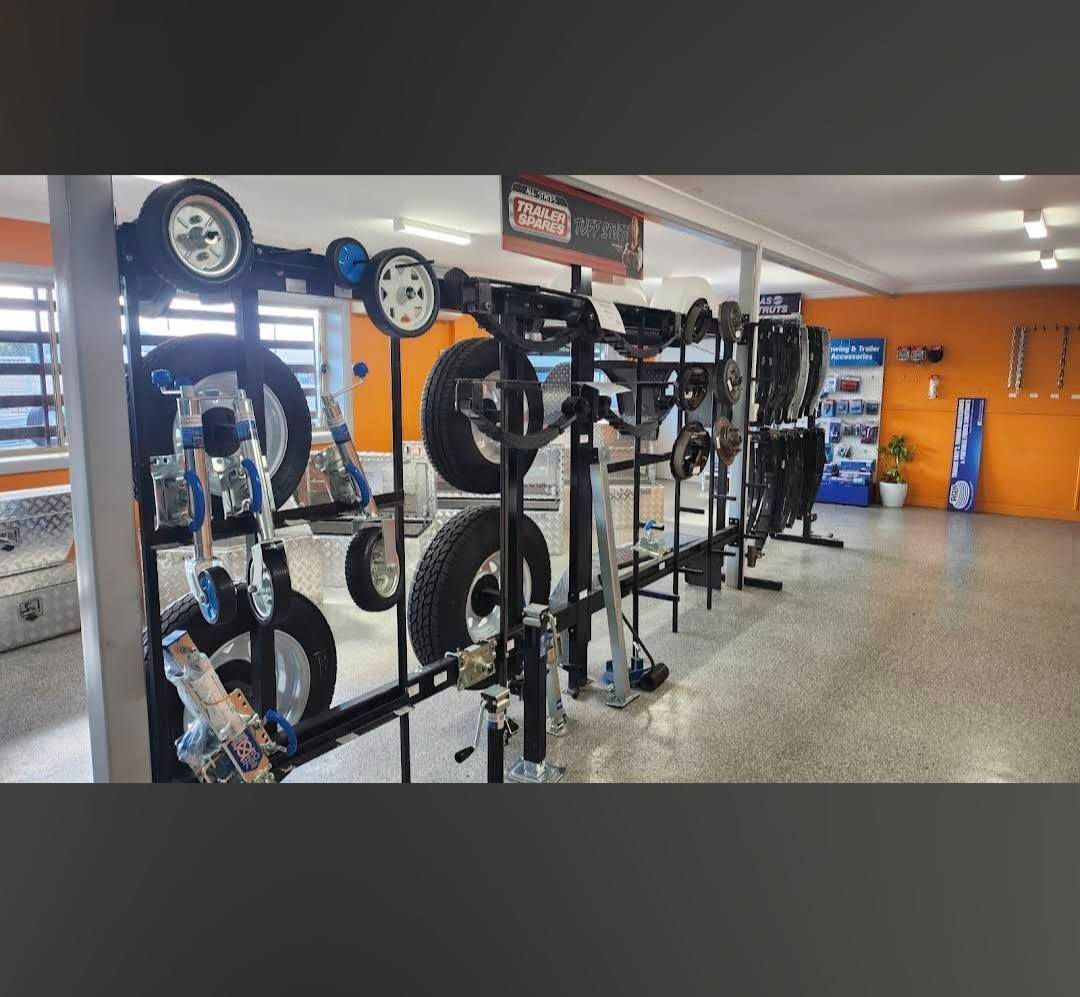 A Store Interior Displaying Various Trailer Parts — Towform Trailers in Brocklehurst, NSW