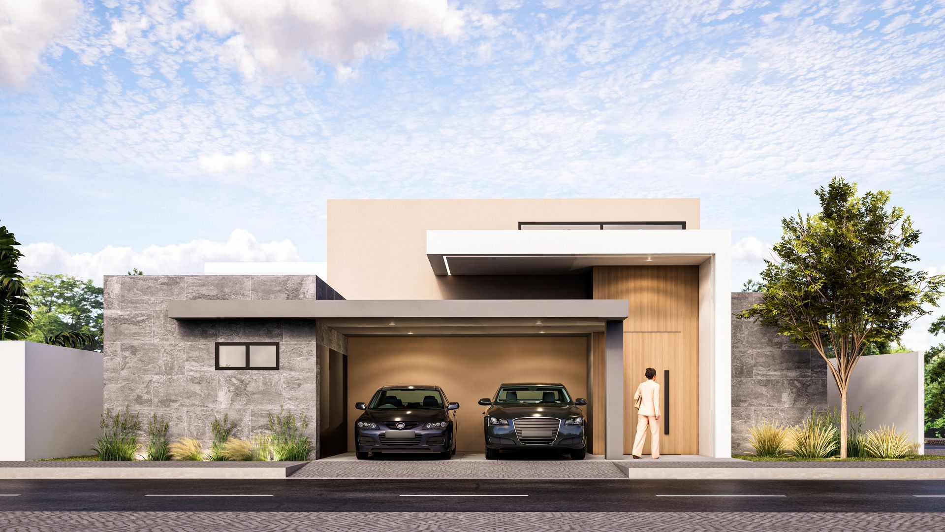 OHMS Arquitectura, fachada de proyecto en AYSSO Residencial, Monterrey Nuevo León