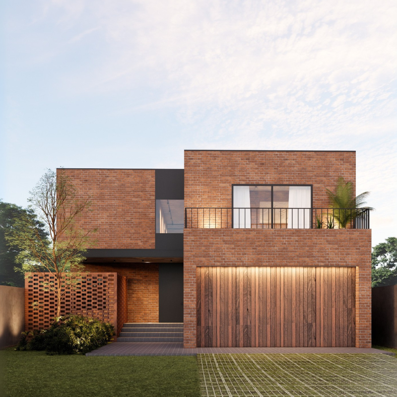 Diseño exterior de casa campo - OHMS ARQUITECTURA -