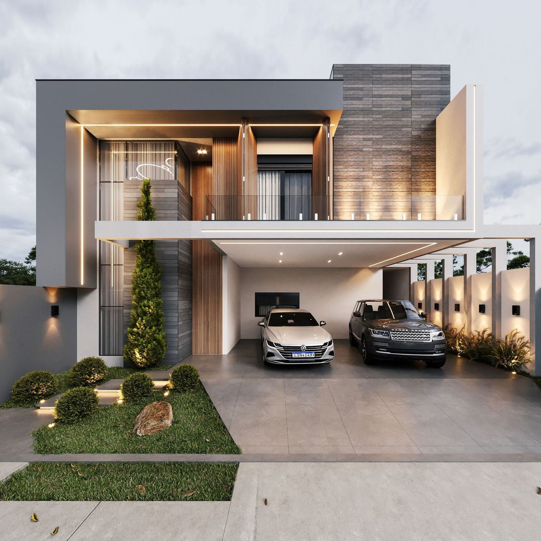 Diseño exterior de casa campo - OHMS ARQUITECTURA -