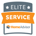 A logo for an elite service home advisor.