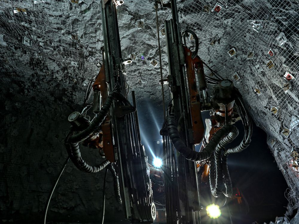 Two Large Mining Drill Rigs Operating in a Dark, Cavernous Mine — PBC Compliancing in Moranbah, QLD