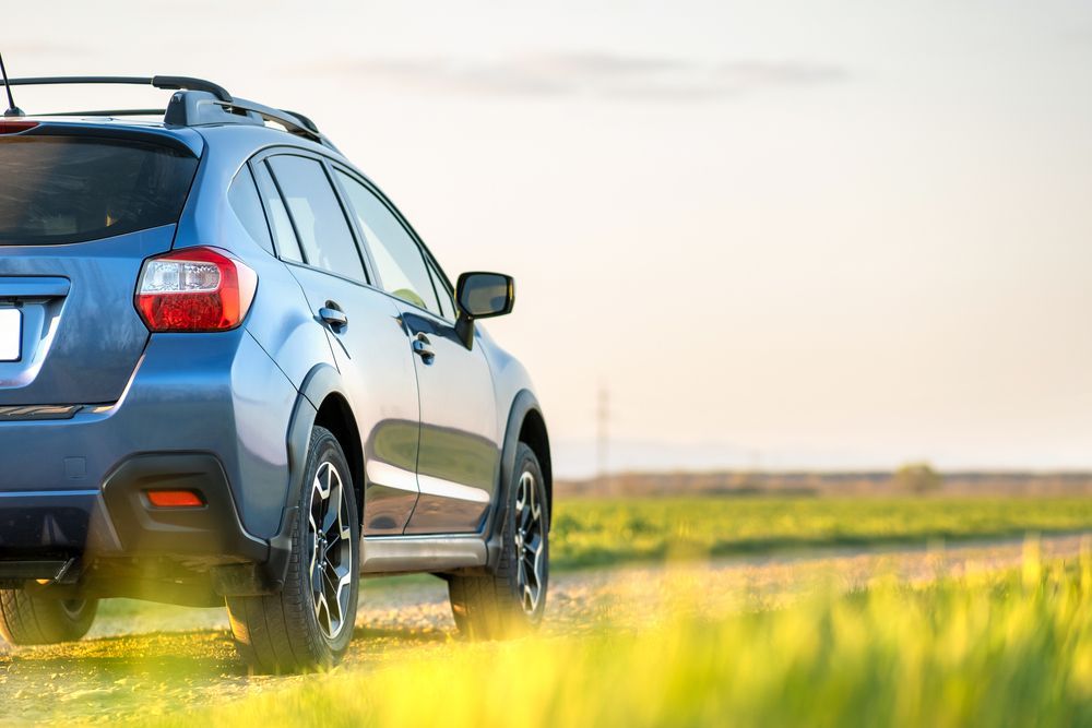 Blue Car On A Grassy Field — PBC Compliancing Pty Ltd in Nebo, QLD