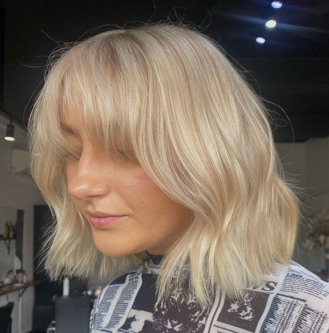 Styling a Hair at salon — Hair Salon in Bulli NSW
