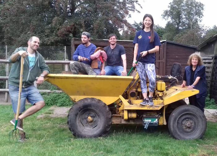 Lynn and volunteers at the sanctuary