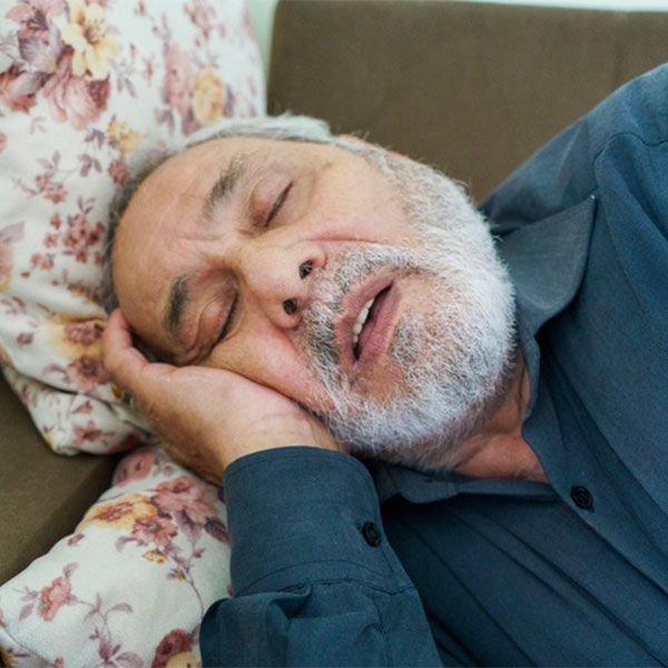 Senior caucasian man sleeping