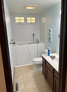 A Bathroom With A Toilet, Sink And Bathtub - West Salem, WI - Coulee Construction and Concrete LLC
