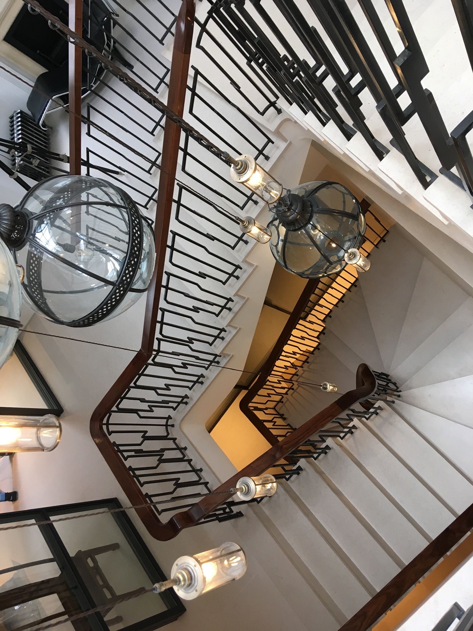 Multi-level staircase with decorative steel balustrade – high-end residential project in London
