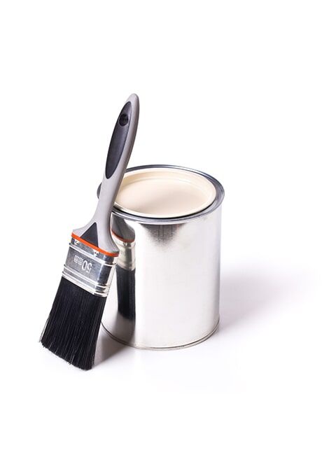 White Paint Bucket and paint brush