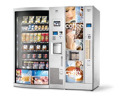 Distributori automatico con scritta coffee e cafè