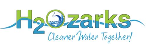 A logo for h2ozarks cleaner water together