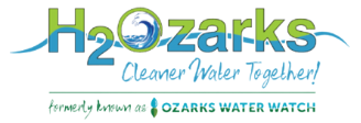 A logo for h2ozarks cleaner water together