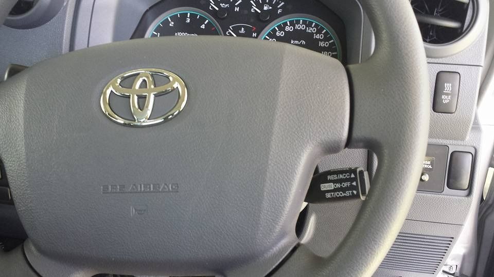 Close Up of a Toyota Steering Wheel With Cruise Control — Townsville Car Audio Excellence in Townsville, QLD