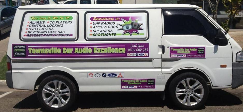 a business card with business details — Townsville Car Audio Excellence in Townsville, QLD