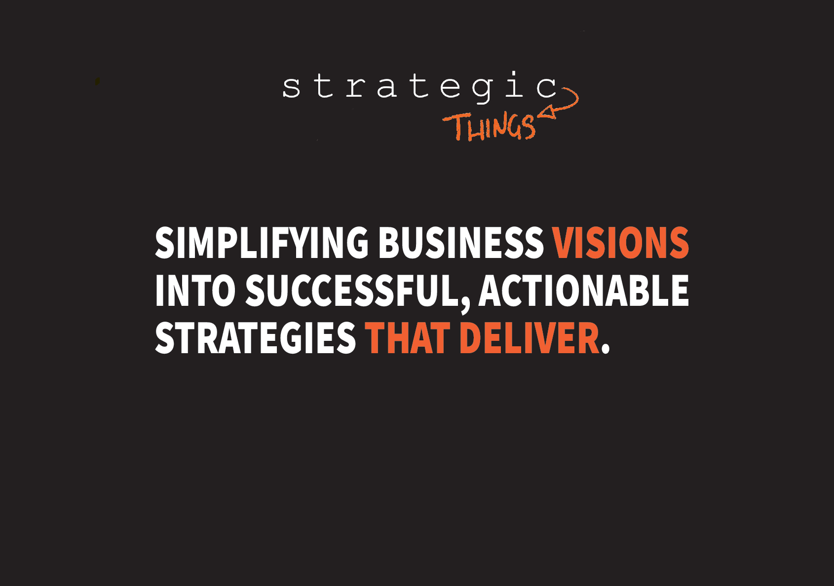 Strategic Things: Simplifying business visions into successful, actionable strategies that deliver.