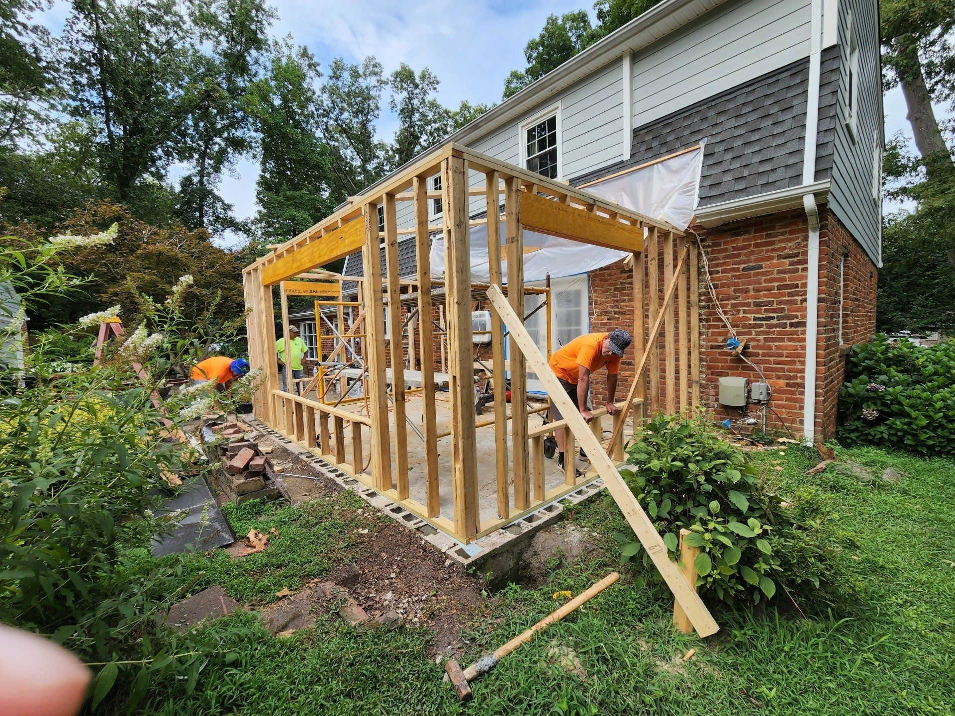 In Progress Three-Season Room Project — Chester, VA — ARW Contracting, Inc.