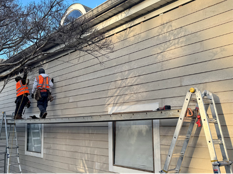 siding installation on side of a house