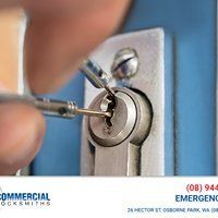 Someone trying to pick a lock, Commercial Locksmiths