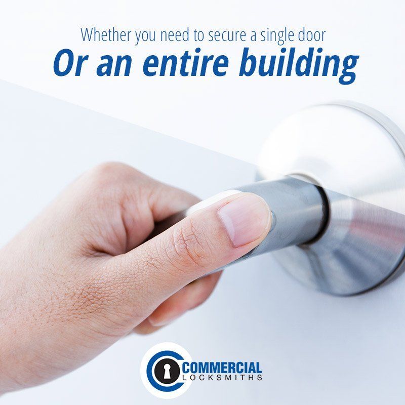 Person using door knob, Commercial Locksmiths