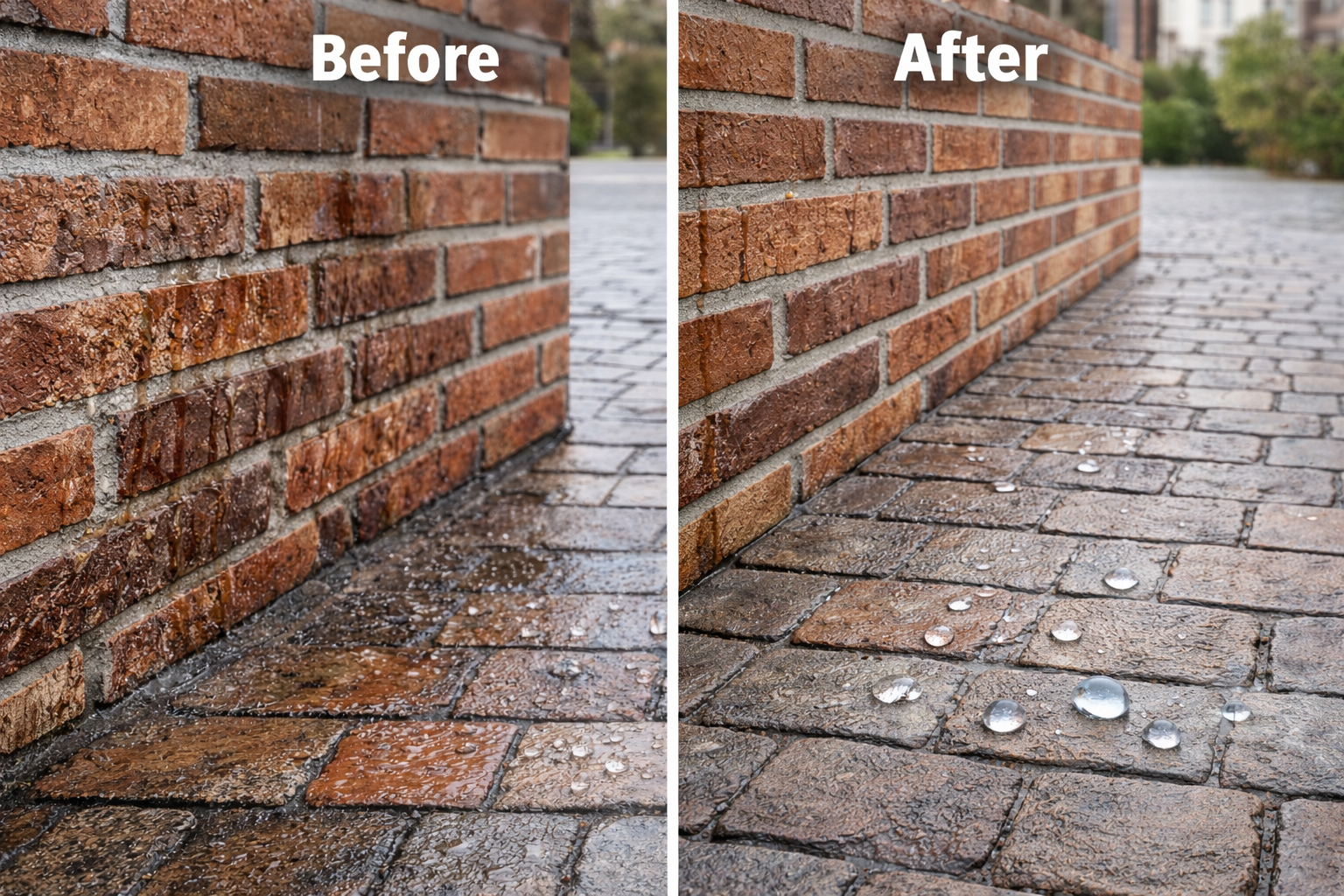 het effect van impregneren zorgt voor een waterafstotende laag