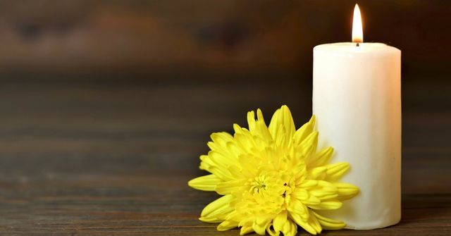 Words to say at funeral white candle yellow flower