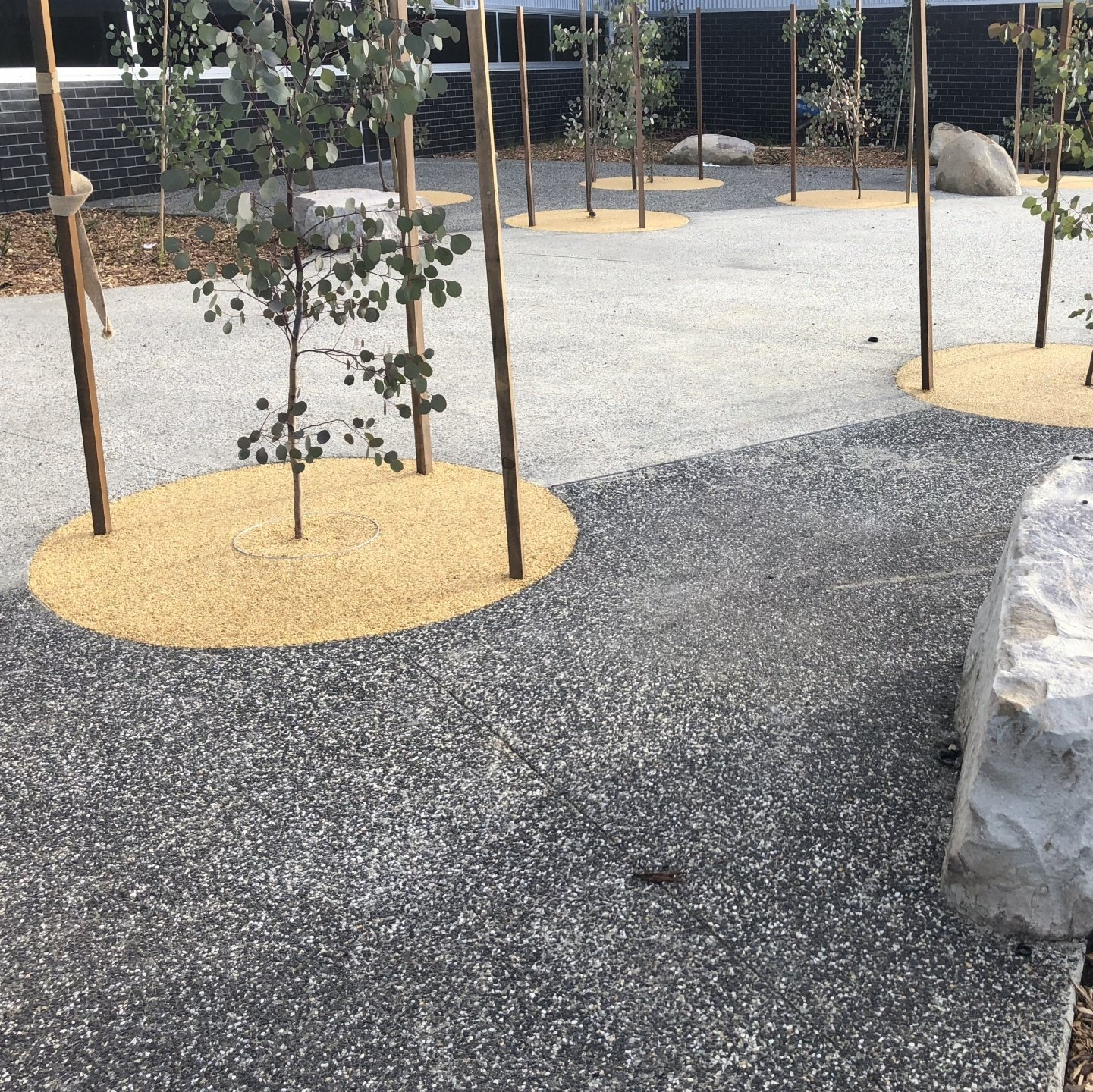 Flowstone around an outdoor garden area