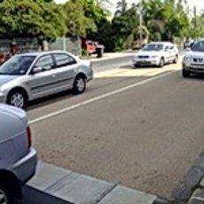 Cars on HiGrip surfaced road