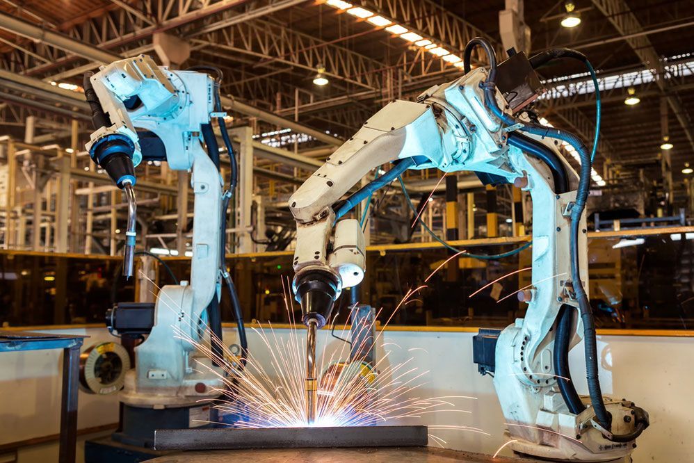 White Robotic Welder in Factory — Industrial Automation Australia in Darwin, NT