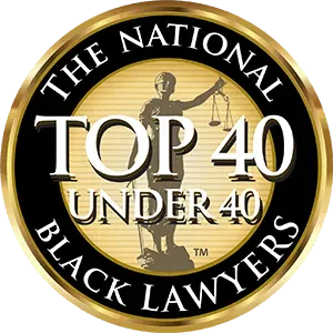 The national top 40 under 40 black lawyers badge