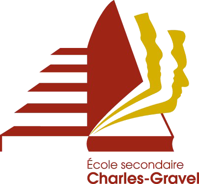 Un logo rouge et jaune pour l'école secondaire Charles Gravel